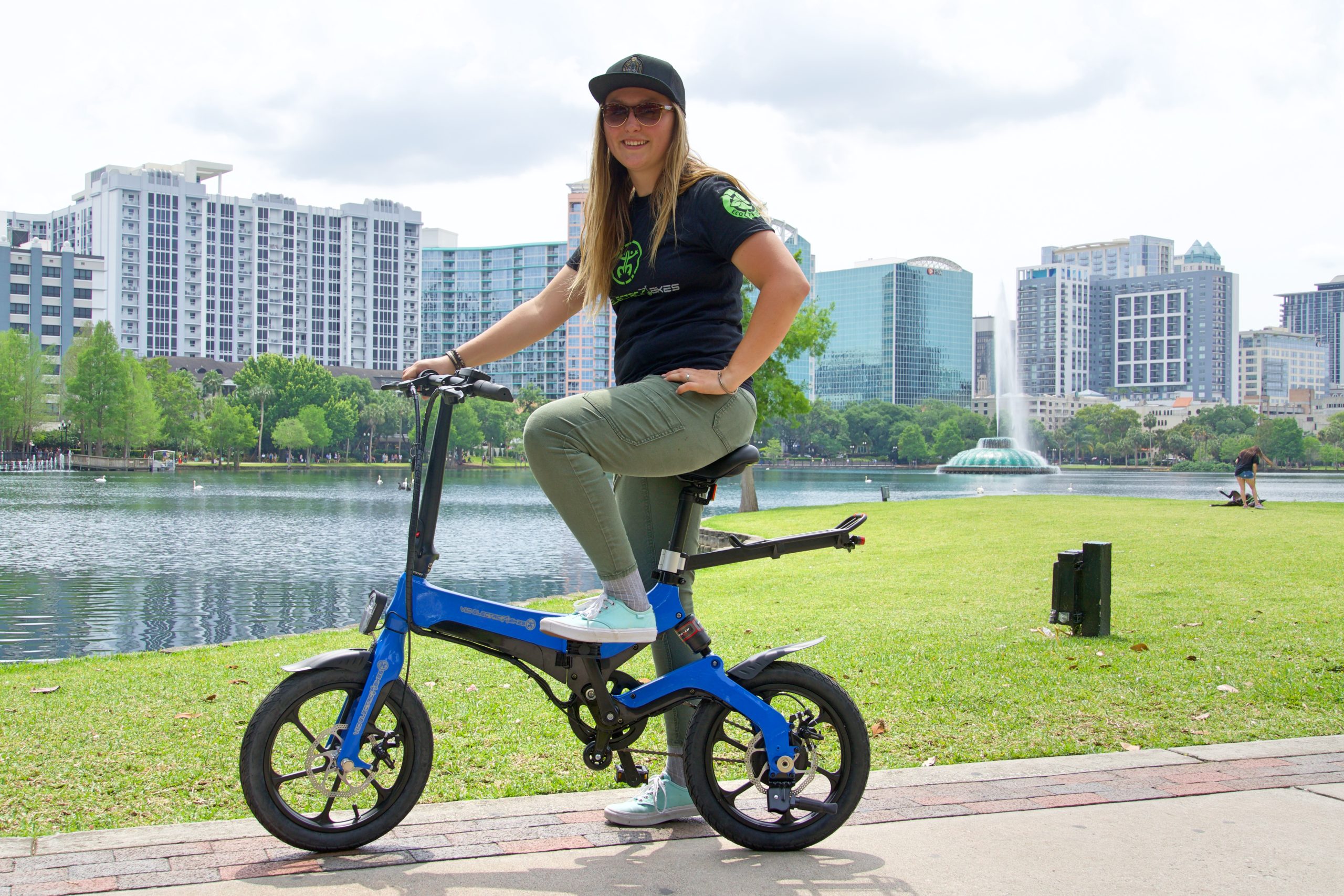 woman with V&D Electric Bike